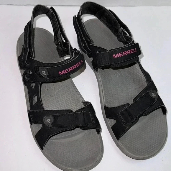 BQ30 Merrell Cedrus Convertible Hiking Sport Sandals Black Rose Red - Picture 7 of 7